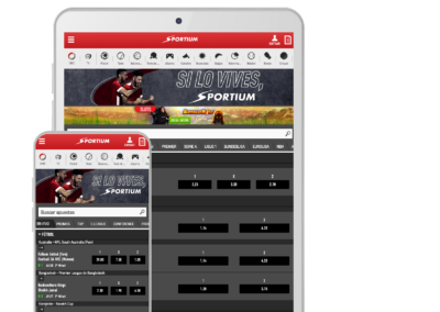 Web Sportium - tablet y móvil